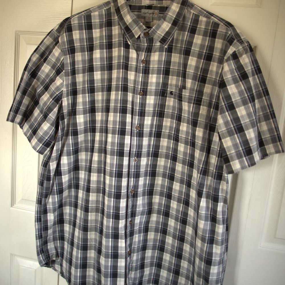 Carhartt Men's Short Sleeve Button Down Lightweight Shirt - 3XL Tall